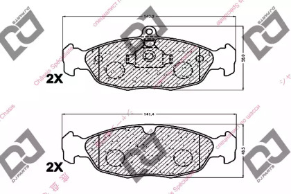 Комплект тормозных колодок DJ PARTS BP1121